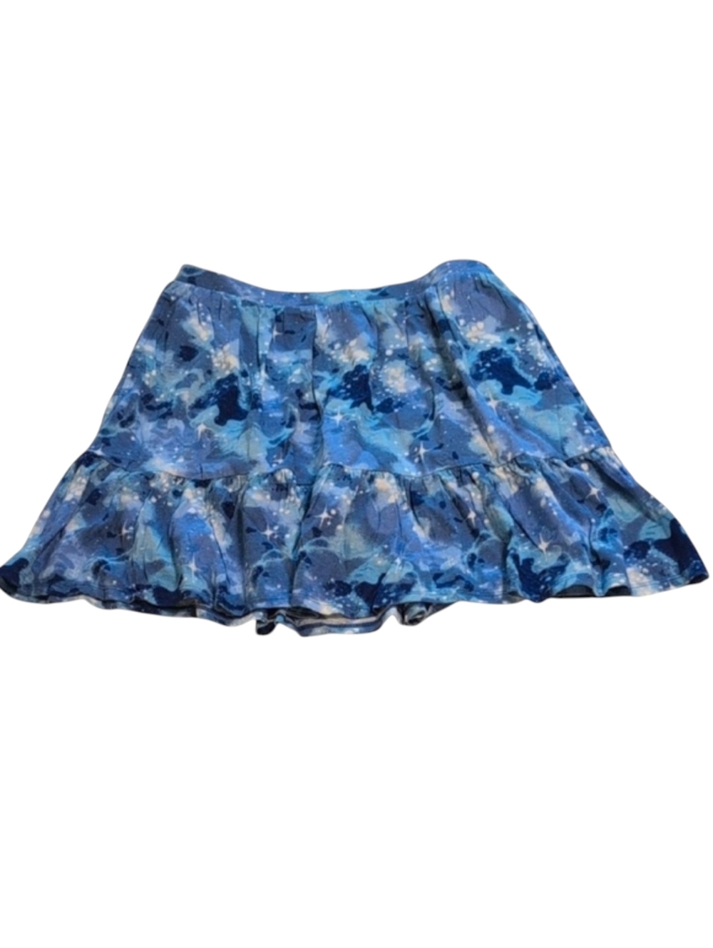 Lands' End Blue Patterned Tiered Skort